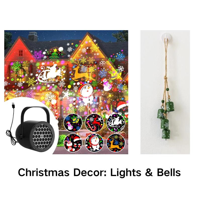 Joytutus 16 Pattern Christmas Projection Light USB Snowflake Lamp for Car Home Decor USB Powered Versatile Easy to Use for Christmas Halloween Party