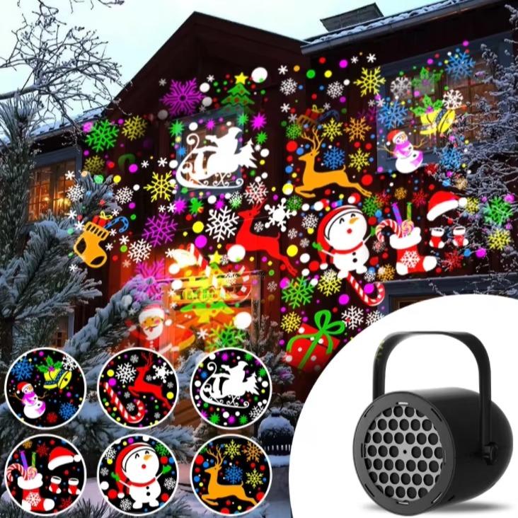 Joytutus 16 Pattern Christmas Projection Light USB Snowflake Lamp for Car Home Decor USB Powered Versatile Easy to Use for Christmas Halloween Party