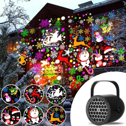 Joytutus 16 Pattern Christmas Projection Light USB Snowflake Lamp for Car Home Decor USB Powered Versatile Easy to Use for Christmas Halloween Party
