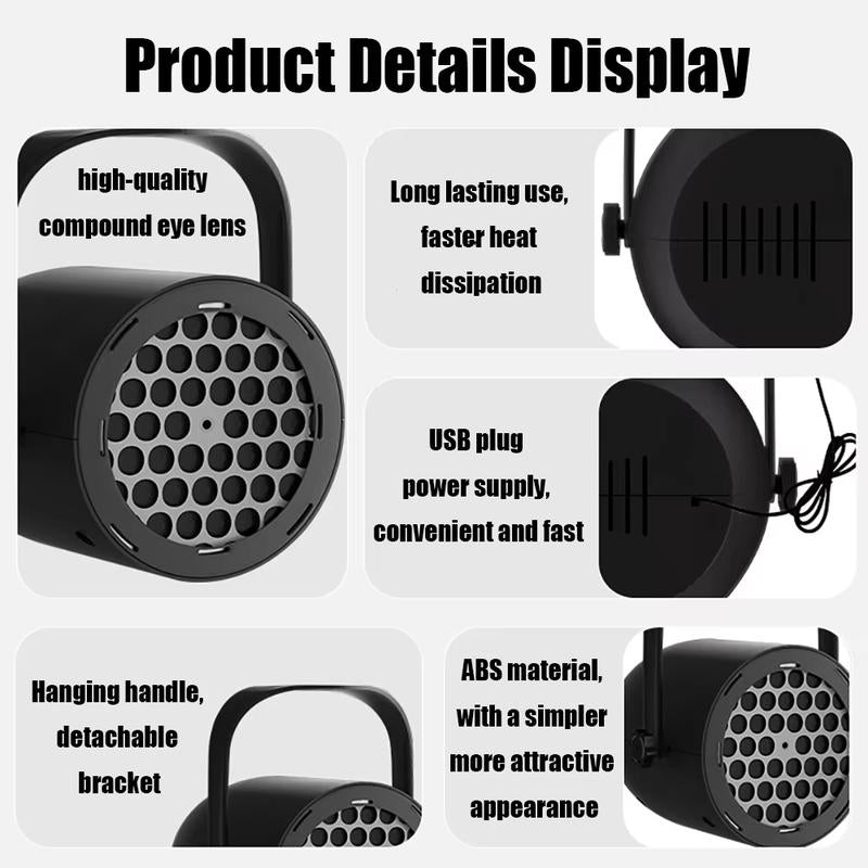 Joytutus 16 Pattern Christmas Projection Light USB Snowflake Lamp for Car Home Decor USB Powered Versatile Easy to Use for Christmas Halloween Party