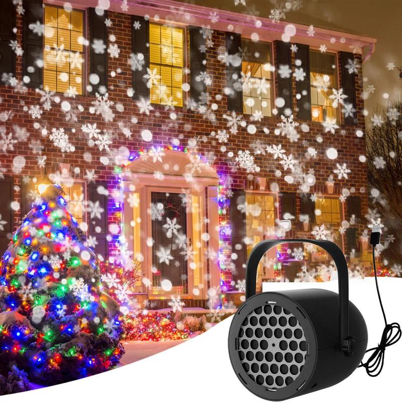 Joytutus 16 Pattern Christmas Projection Light USB Snowflake Lamp for Car Home Decor USB Powered Versatile Easy to Use for Christmas Halloween Party