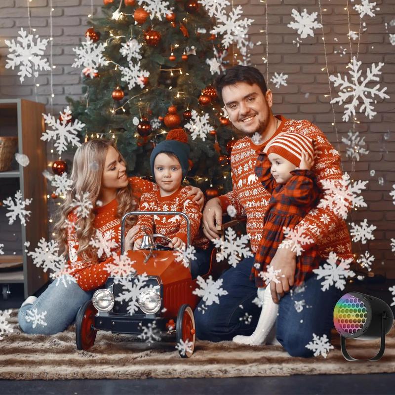 Joytutus 16 Pattern Christmas Projection Light USB Snowflake Lamp for Car Home Decor USB Powered Versatile Easy to Use for Christmas Halloween Party